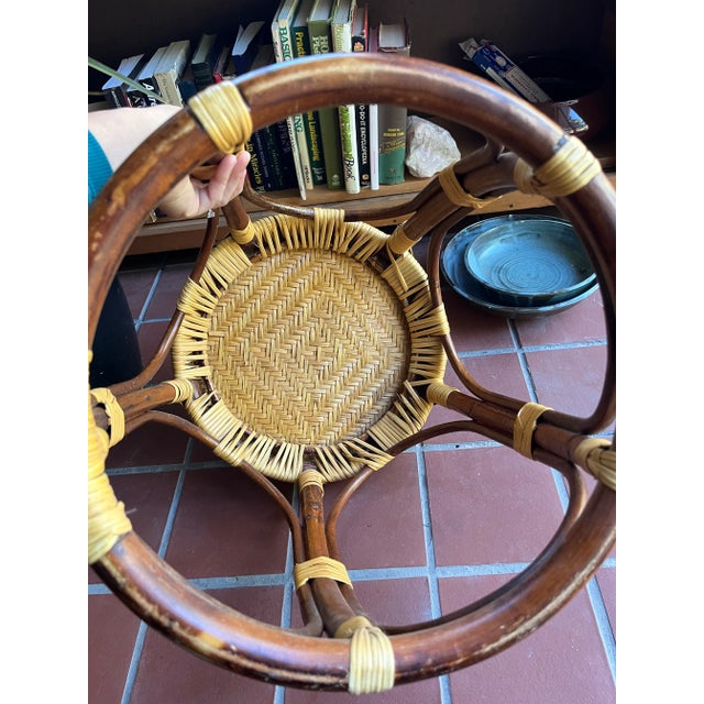 1970s Vintage Wicker Drum Stool For Sale In Oklahoma City - Image 6 of 7