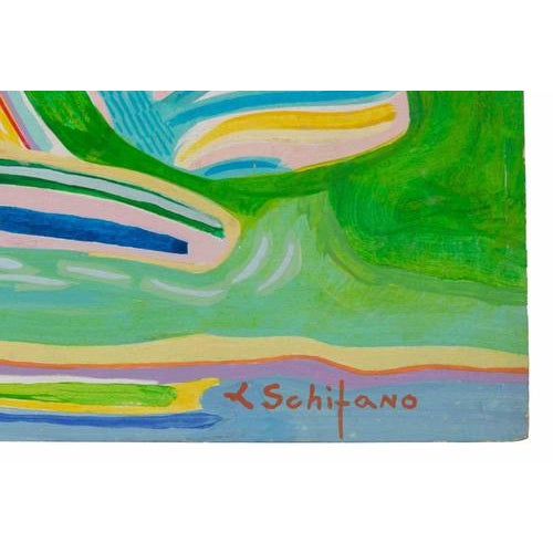 Luciano Schifano, Cottage Painting, Oil on Wood, 1987 For Sale - Image 3 of 5