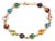 Multicolor Enamel Double Sided Happy Face 14k Yellow Gold Bead Link Bracelet For Sale