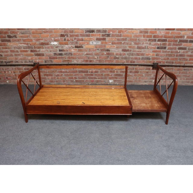 Vintage Italian Modern Walnut Divan Sofa Bed Attributed to Paolo Buffa For Sale In New York - Image 6 of 18