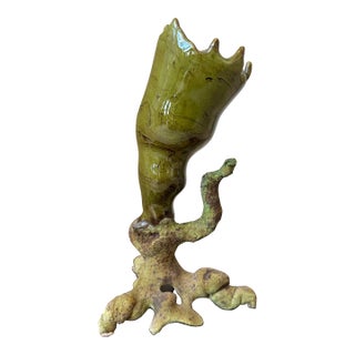 Vintage 1999 Brutalist Ceramic Handmade Sculpture For Sale