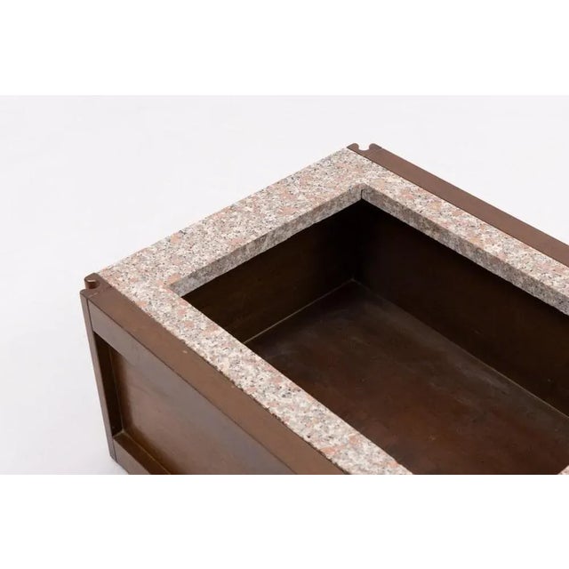 Free standing walnut coffee table from Italian architect Angelo Mangiarotti, produced by Molteni in 1960’s. It can serve...