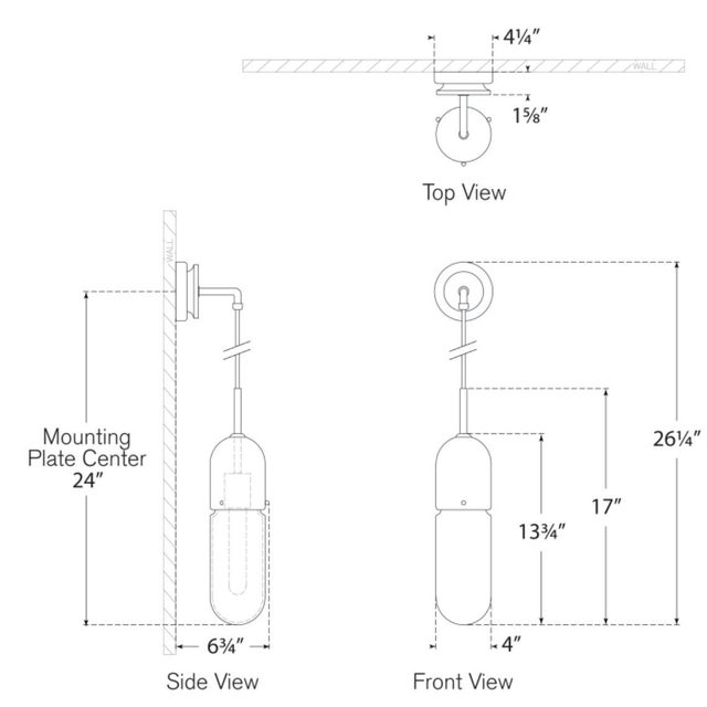 Visual Comfort Thomas O'Brien for Visual Comfort Signature Junio Wall Light in Hand-Rubbed Antique Brass with Clear Glass For Sale - Image 4 of 6