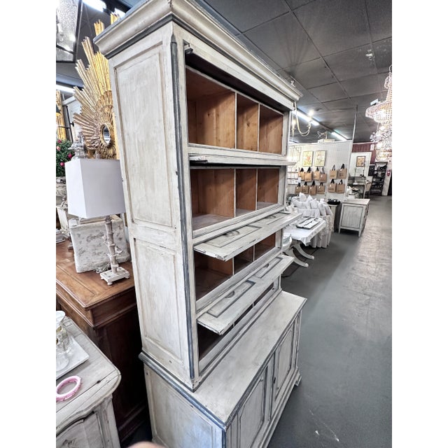 Painted French Louis Philippe Notary Cabinet For Sale - Image 4 of 10