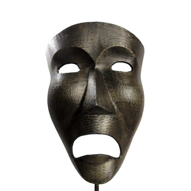 Art Deco Late 20th Century Big Old Iron Tragedy Mask For Sale - Image 3 of 9