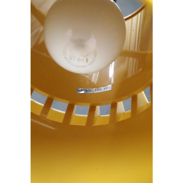Yellow Danish Space Age Pendant Lamp in Yellow by Svend Middelboe for Nordisk Solar Compagni, 1970s For Sale - Image 8 of 13
