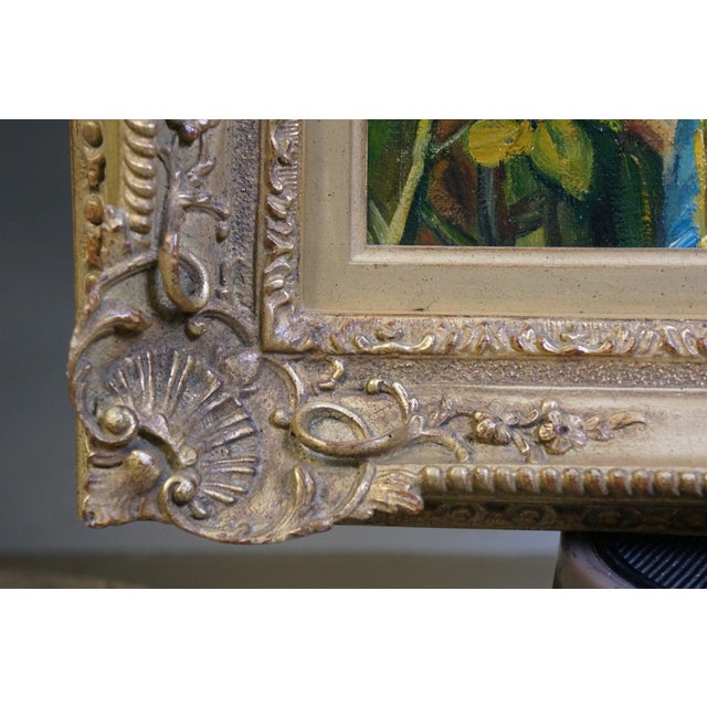 Late 20th Century Sole of a Rose Portrait Oil Painting on Burlap After John William Waterhouse 27" For Sale - Image 4 of 10