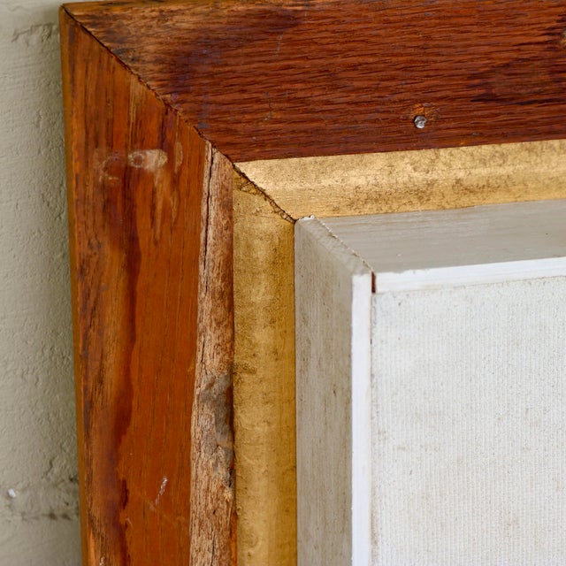 Wood Vintage Handmade Ornate Gilt Gesso and Oak Multi-Compartment Shadow Box Wall Shelf For Sale - Image 7 of 13