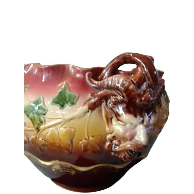 Art Nouveau Majolica Centerpiece, 1920s For Sale - Image 3 of 6