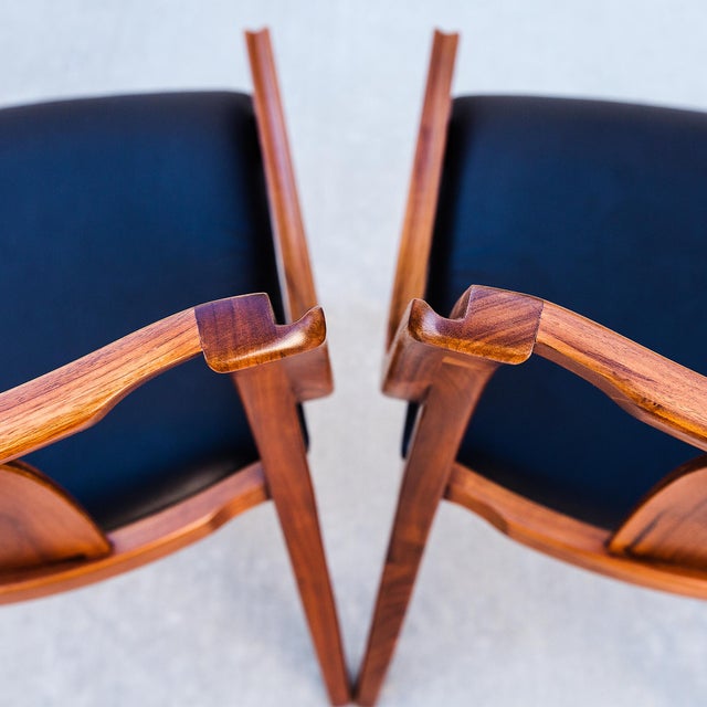 Rare 1960s Glenn of California Low Arm Walnut Dining Chairs For Sale - Image 13 of 18