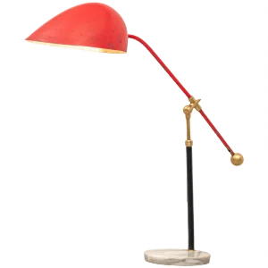 Marble, Metal and Brass Table Lamp 5023 by Angelo Brotto for Esperia, 1950s