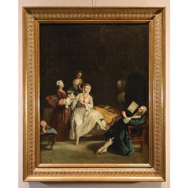 Pietro Longhi, The Awakening of the Lady, 18th Century, Oil Painting on Canvas, Framed For Sale - Image 8 of 10