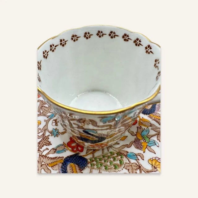 Traditional 1950s Royal Crown Derby Peacock Pattern Demitasse Cups and Saucers Set- 12 Pieces For Sale - Image 3 of 7