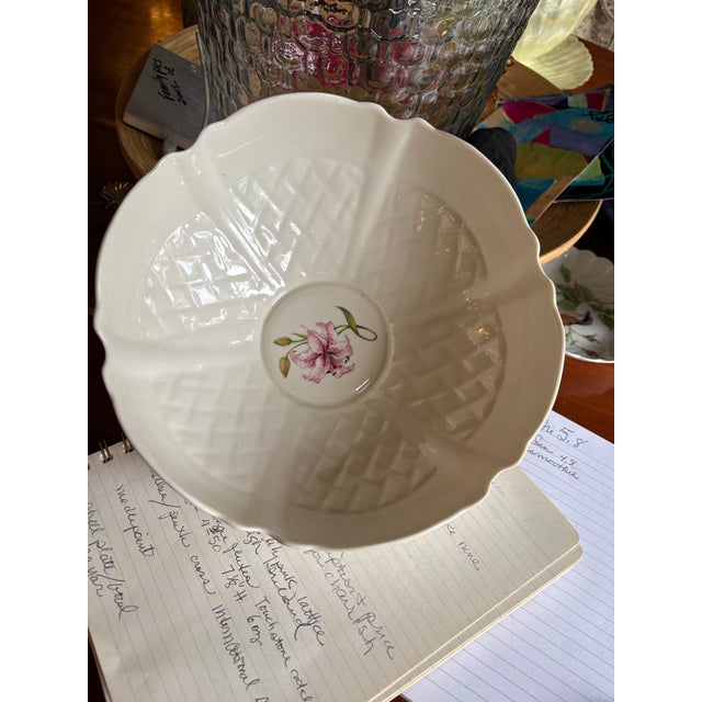 1993 production. Belleek’s Parian china line. Thin creamy slightly translucent porcelain with hand applied floral...