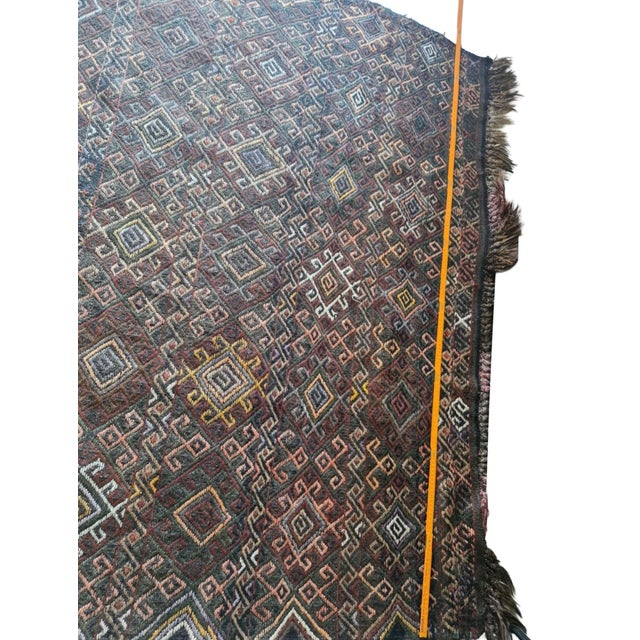 Mid-Century Modern Antique Anatolian Kilim 1950s Kütahya Cecim Kilim | Handwoven Anatolian Tribal Kilim For Sale - Image 3 of 9