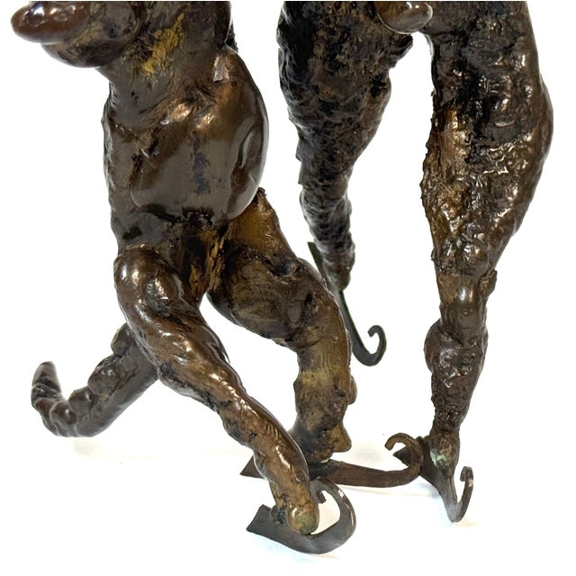 Surrealist Bronze Sculpture of a Woman and Alligator on Skates For Sale - Image 15 of 18