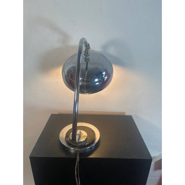 1920s Art Deco Chrome & Black Desk Lamp 1920s For Sale - Image 5 of 9
