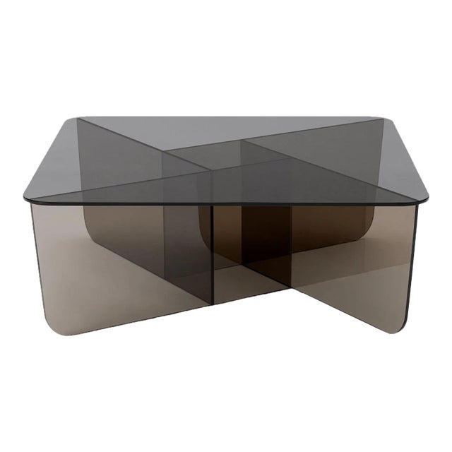 Acrylic Transparent Black Coffee Table For Sale