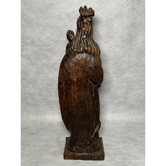 Wood Wooden Madonna and Child Sculpture, 1950s For Sale - Image 7 of 13