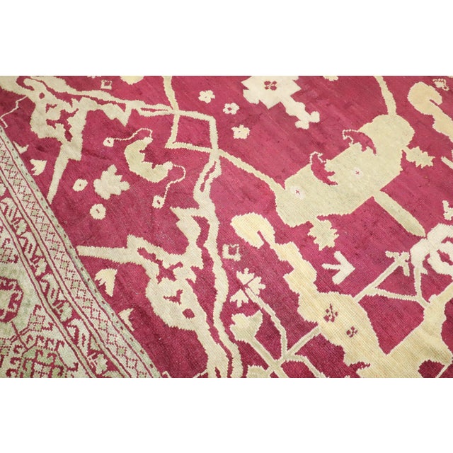 Early 20th Century Early 20th Century Zabihi Collection Large Square Turkish Oushak Rug - 16'2" x 16'4" For Sale - Image 5 of 12