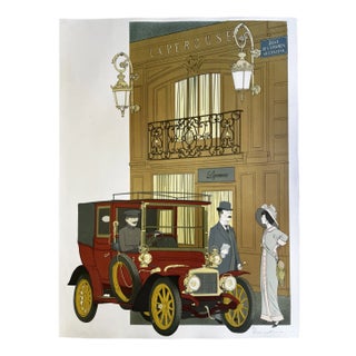 Denis Paul Noyer, Classic Car in Front of Maison Laperouse, 1979, Lithograph For Sale