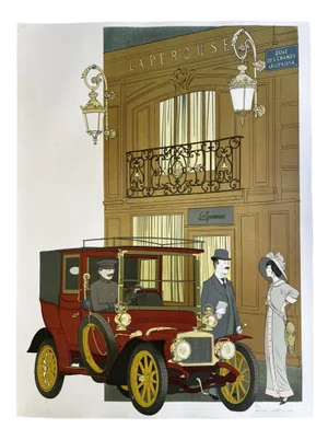 Denis Paul Noyer, Classic Car in Front of Maison Laperouse, 1979, Lithograph