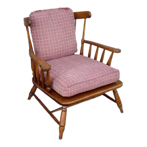1930s Statton Oldtowne Cherry Rustic Traditional Spindle Lounge Chair