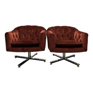 Mid-Century Modern Swivel Chairs- a Pair For Sale