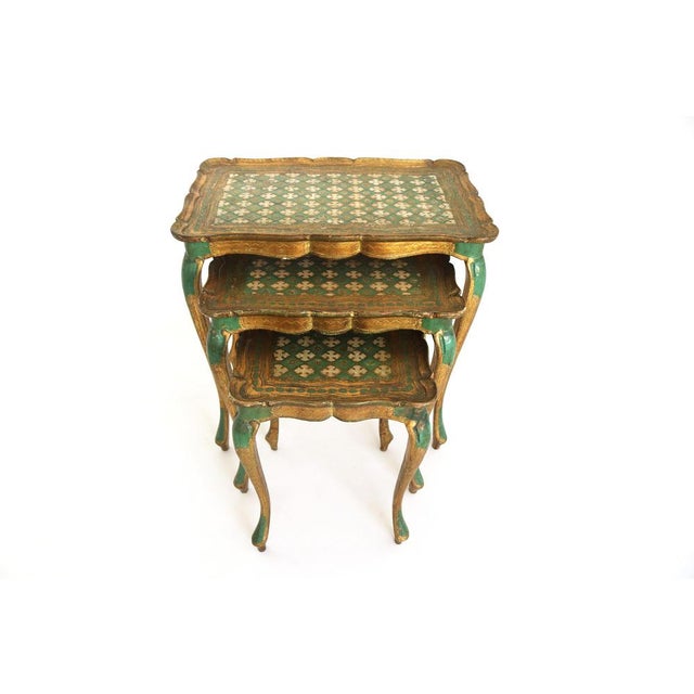 Vintage Italian Florentine Nesting Tables in Gilded Wood, 1960s, Set of 3 For Sale - Image 14 of 14