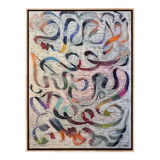 Original Abstract Painting Titled “Feted” by Pamela Harmon, Framed For Sale