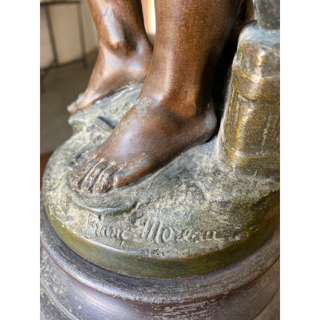 French "Le Travail" Hammership Spelter Sculpture by Francois Moreau, Circa 1900 For Sale - Image 10 of 12