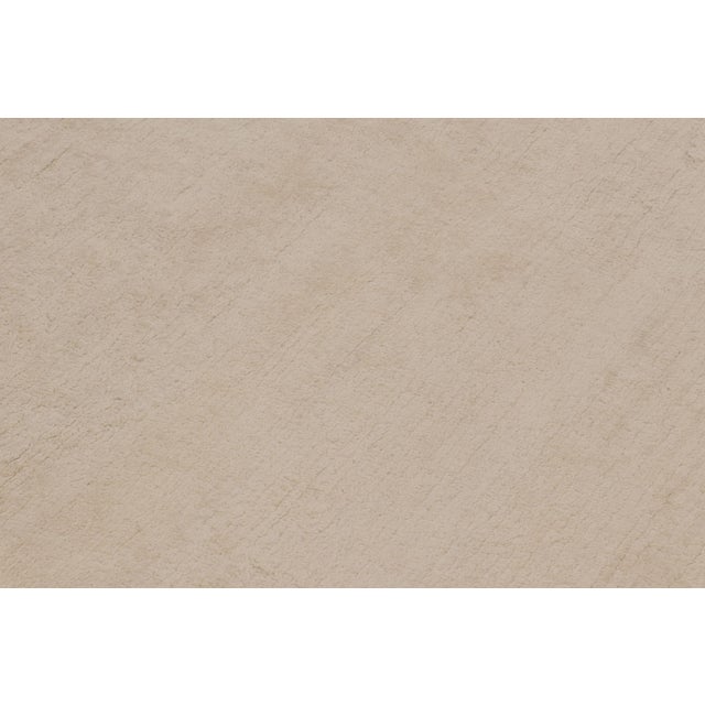 Textile Rug & Kilim’s Oversized Modern Textural Rug in Beige and Cream Striae For Sale - Image 7 of 8