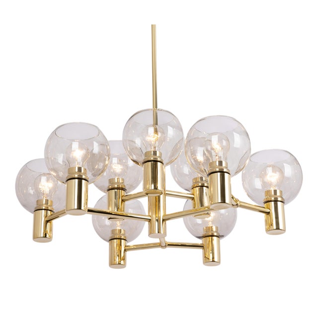 Large Vintage Brass Chandelier, Germany, 1960s For Sale