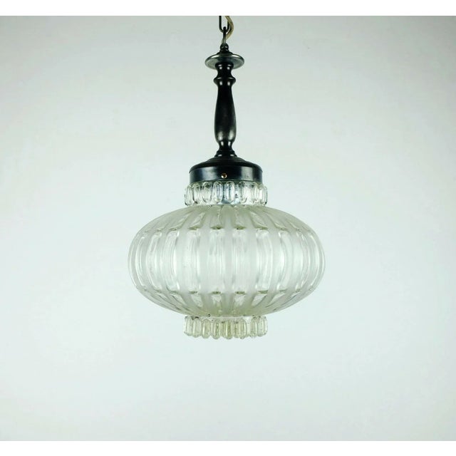 Gray Mid-Century Metal, Bubble & Satin Glass Suspension Lamp, 1960s For Sale - Image 8 of 10