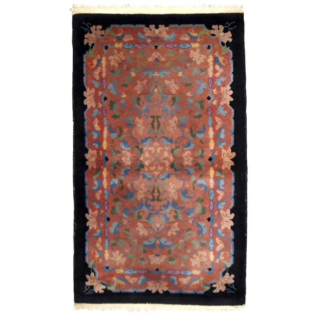 1920s Handmade Antique Art Deco Chinese Rug For Sale - Image 9 of 9