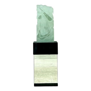 Vintage 1937 Joris Minne Et Albert Algae Frosted Glass Sculpture For Sale