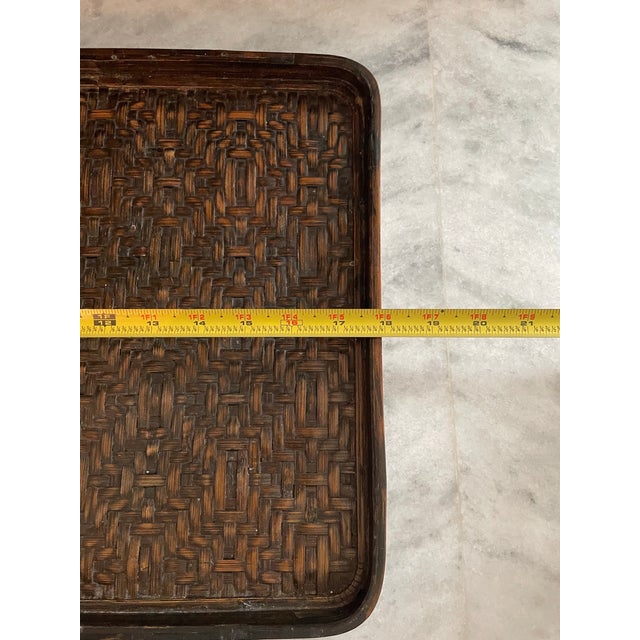 Pair of Midcentury Chinese Woven Bamboo Trays For Sale In New York - Image 6 of 7