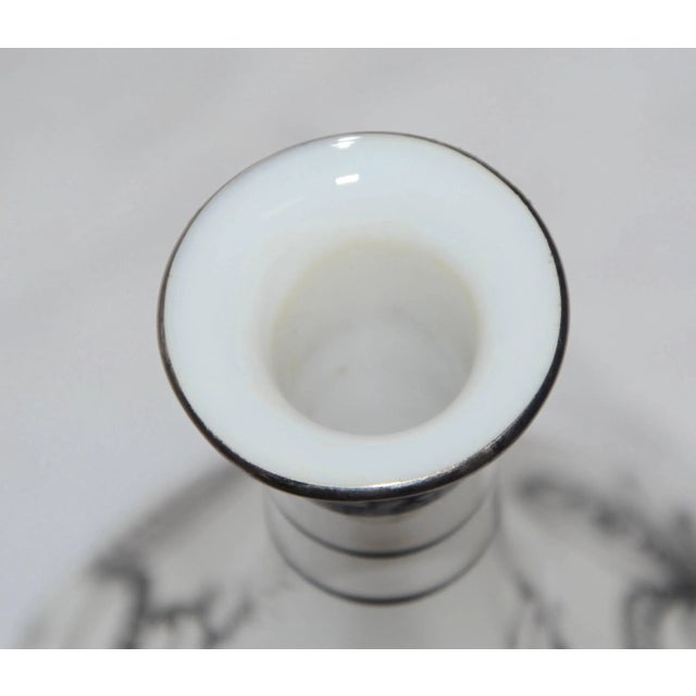 1900 - 1909 Early 20th Century Clear Over Opal Cased Glass Bottle With Silver Overlay For Sale - Image 5 of 8