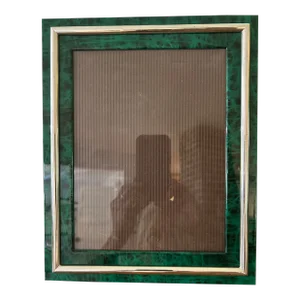 Contemporary Faux Malachite Table Top Picture Frame Made in Italy