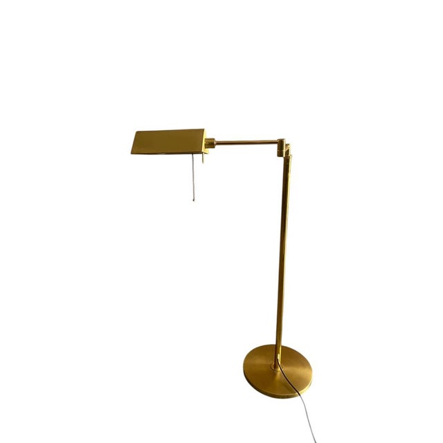 Vintage Brass Bankers Floor Lamp with Articulated Arm, 1960s For Sale - Image 18 of 18