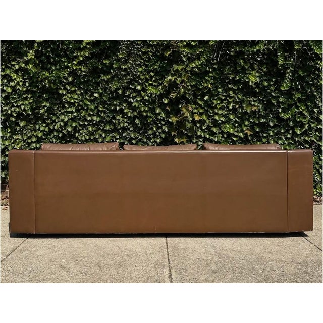Animal Skin 1960s Edelhard (Eddie) Harlis Cognac California Model 989 Leather Sofa For Sale - Image 7 of 8
