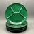 • This set includes four vibrant emerald green ceramic divided plates, each featuring a classic mid-century three-section...