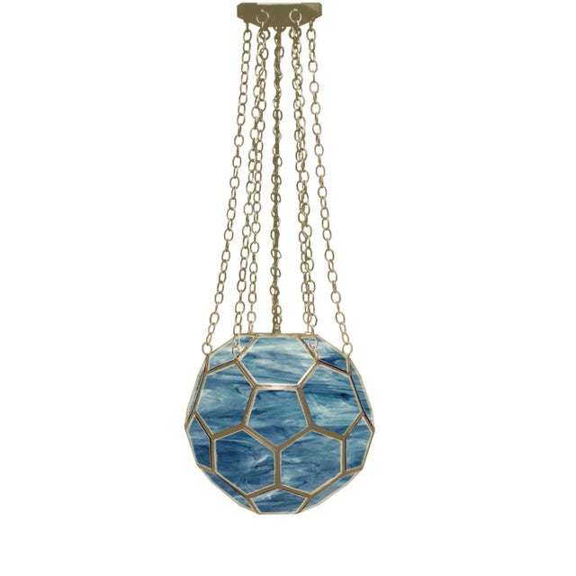 Metal Contemporary Marjorie Skouras 24" Honeycomb "North Sea" Lantern For Sale - Image 7 of 12