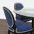 Elegant 5-Piece Dining Set With Glass Table and Blue Upholstered Chairs For Sale - Image 14 of 16