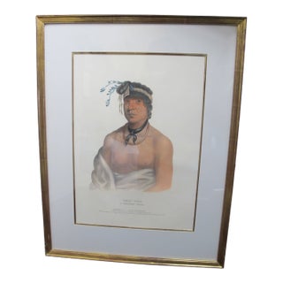 Wesh Cubb Chippeway Chief Hand Colored Original e.c. Biddle Lithograph Print For Sale