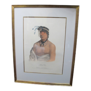 Wesh Cubb Chippeway Chief Hand Colored Original e.c. Biddle Lithograph Print