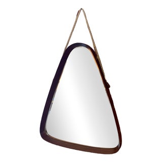 Mid-Century Modern Teak Triangular Mirror, 1960s For Sale