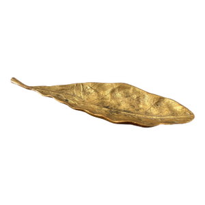 1963 Hand Cast Brass Tobacco Leaf Dish by Virginia Metalcrafters