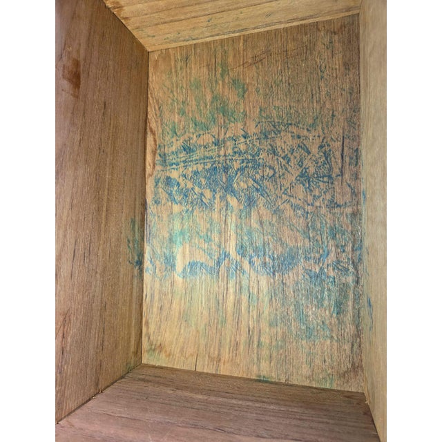 Vintage Asian Hand-Carved Camphor Wood Jewelry Box With Village Scene & Brass Hardware For Sale - Image 18 of 18