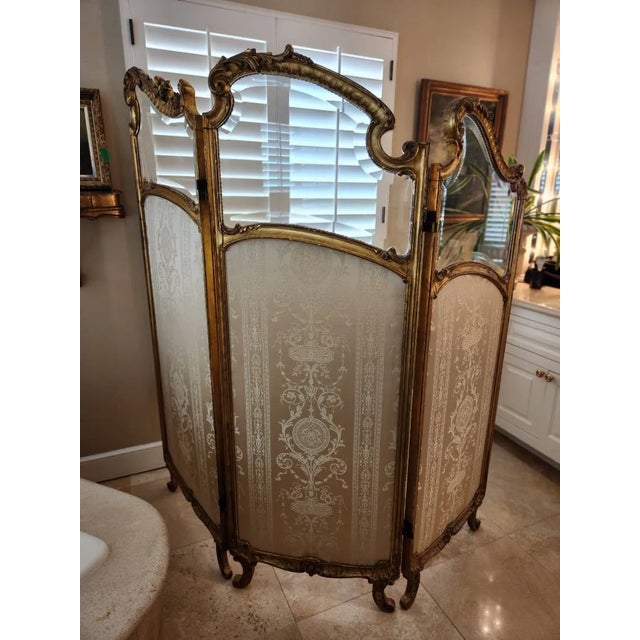 1900 - 1909 A French Louis XV-style Folding Paravent Screen For Sale - Image 5 of 5